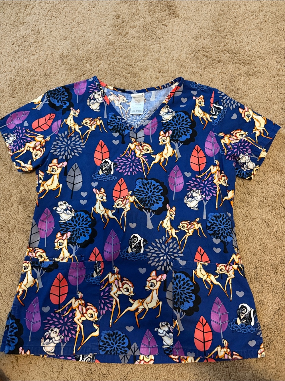 Disney size extra small Bambi scrub top